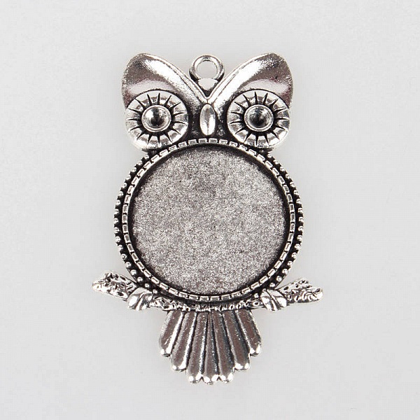 2 supports cabochons de 25mm argent, pendentifs cabochons 26AS 