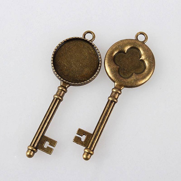 2 supports cabochons de 20mm bronze, pendentifs cabochons 132AB 