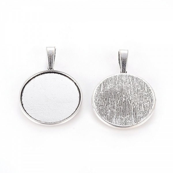 2 supports cabochons de 25mm argent, pendentifs cabochons 2419
