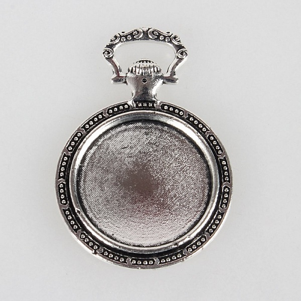 2 supports cabochons de 20mm argent montre gousset, pendentifs cabochons 74AS