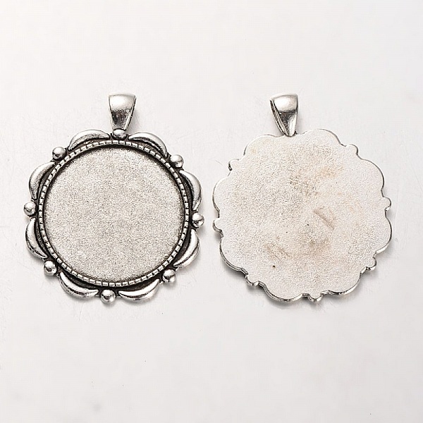 2 supports cabochons de 30mm argent, pendentifs cabochons 37AS