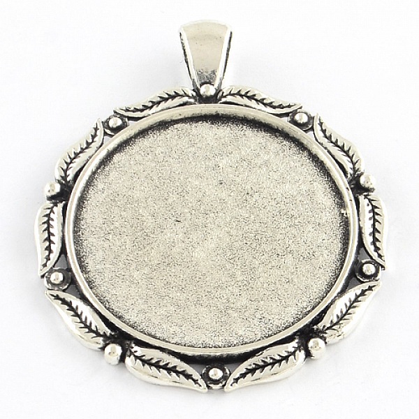 2 supports cabochons de 30mm argent, pendentifs cabochons 11AS