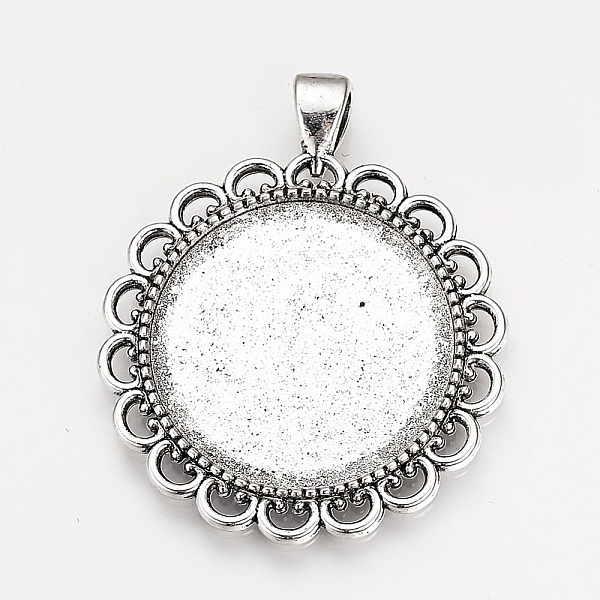2 supports cabochons de 30mm argent, pendentifs cabochons 57AS