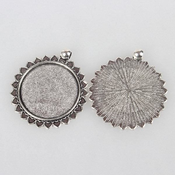 2 supports cabochons de 30mm argent, pendentifs cabochons 62AS
