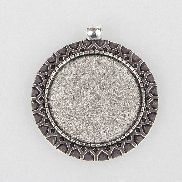 2 supports cabochons de 30mm argent, pendentifs cabochons 51AS