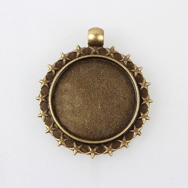 2 supports cabochons de 25mm bronze, pendentifs cabochons 80AB