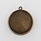 2 supports cabochons de 25 mm bronze, pendentifs cabochons 43AB