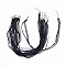 3 Colliers ruban organza et cordon enduit cir&eacute; noir