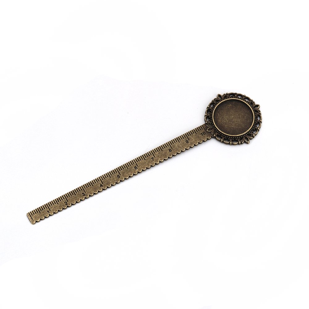 3 marque-pages r&egrave;gle cabochon 20 mm N&deg;01 Bronze