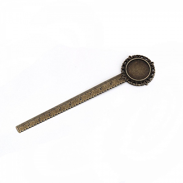 3 marque-pages r&egrave;gle cabochon 20 mm N&deg;01 Bronze