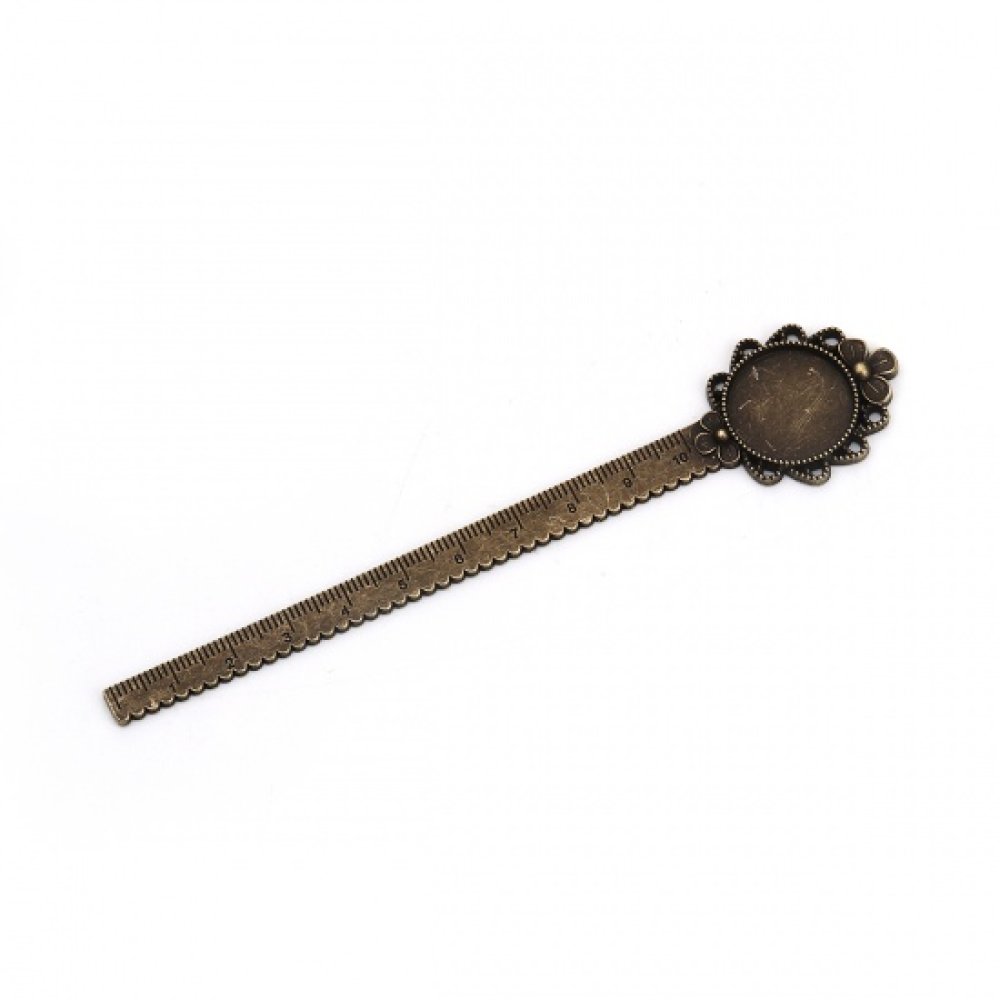 3 marque-pages r&egrave;gle cabochon 20 mm N&deg;02 Bronze