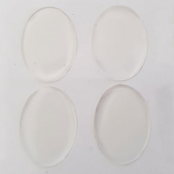 4 Cabochons autocollants en R&eacute;sine de 18 x 25 mm Transparent