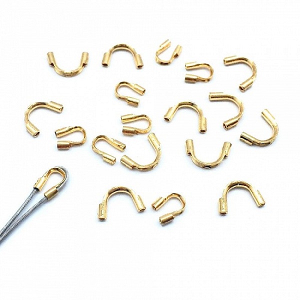 4 Fermoirs Forme Arc en 316 Acier Inoxydable Dor&eacute; 7 mm x 5 mm