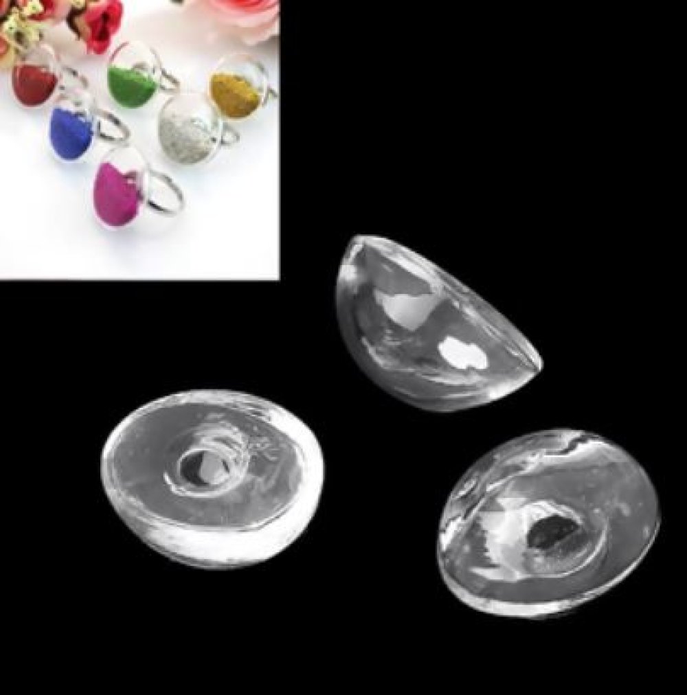 5 Boules en verre Ovale &agrave; remplir