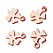 5 Breloques en Acier Inoxydable fleur N&deg;03 dor&eacute; ros&eacute; 10.5 x 8mm