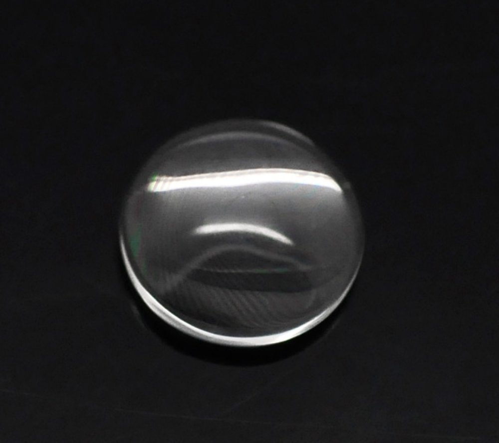 5 Cabochons Ronds 10 mm en verre loupe transparent N&deg;02