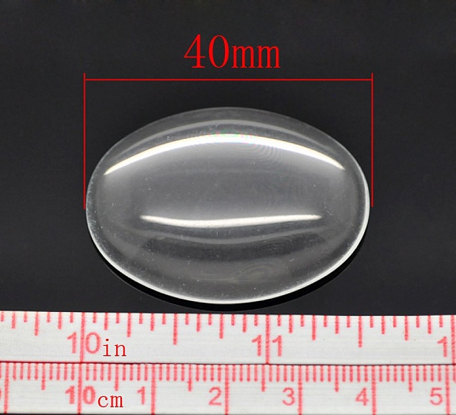 5 Cabochons Ronds 10 mm en verre loupe transparent N&deg;02