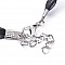 5 Colliers ruban organza et cordon enduit cir&eacute; noir