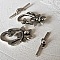 5 Fermoirs Toggle Motifs Fleur Nature Romantique Argent Vieilli