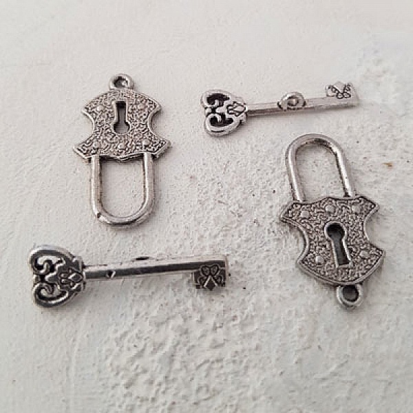 5 Fermoirs Toggle Motif Rond Argent N&deg;05