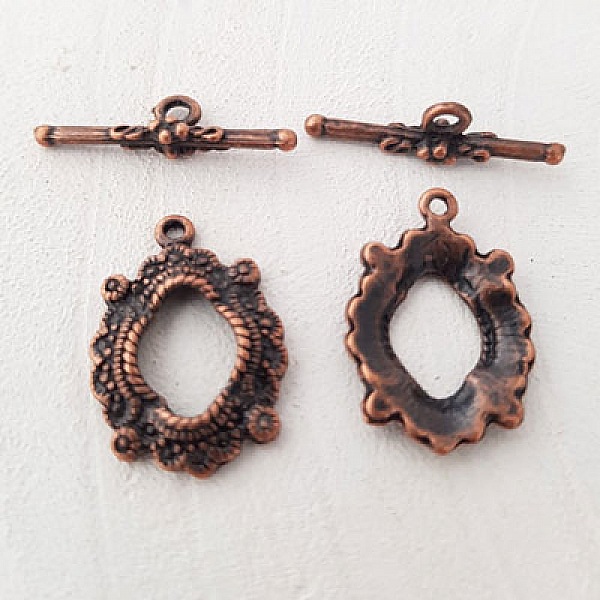 5 Fermoirs Toggle Motif Rond Cuivre N&deg;08