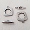 5 Fermoirs Toggle Motif Rond Argent N&deg;09