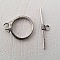5 Fermoirs Toggle Motif Rond Argent N&deg;14