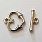 5 Fermoirs Toggle Motif Coeur Argent Vieilli N&deg;18