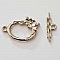 5 Fermoirs Toggle Motif Fleur Argent Vieilli N&deg;19