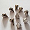 5 Perles 2 Trous Spikes C&ocirc;nes Pointes 10 mm Argent 01