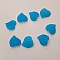 5 breloques feuilles bleu fonc&eacute; en acrylique translucide 15 x 14 mm