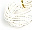 5 m&egrave;tres Cordon rond simili cuir tress&eacute; Blanc 3 mm