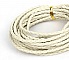 5 m&egrave;tres Cordon rond simili cuir tress&eacute; Ivoire 3 mm