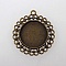 5 supports cabochons de 25 mm bronze, pendentifs cabochons 118AB 