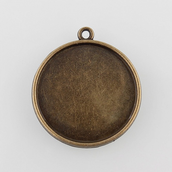 5 supports cabochons de 25 mm bronze, pendentifs cabochons 43AB 