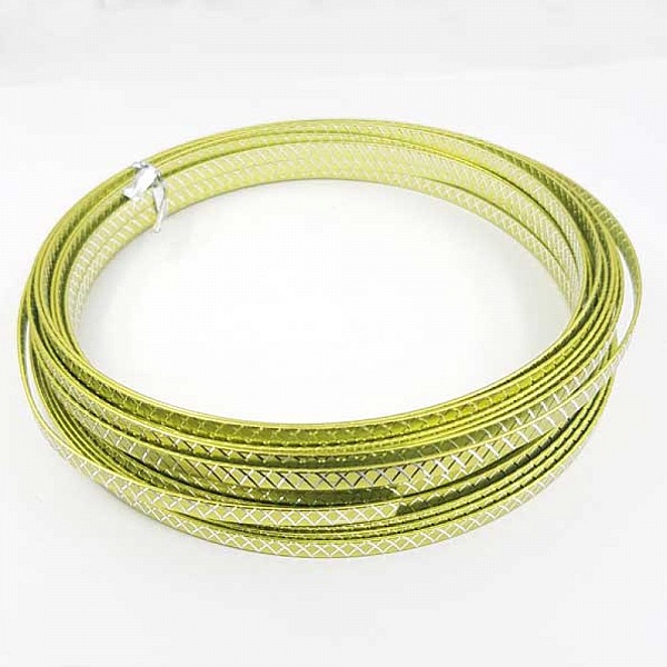 8 M&egrave;tres fil Aluminium plat 5mm Vert