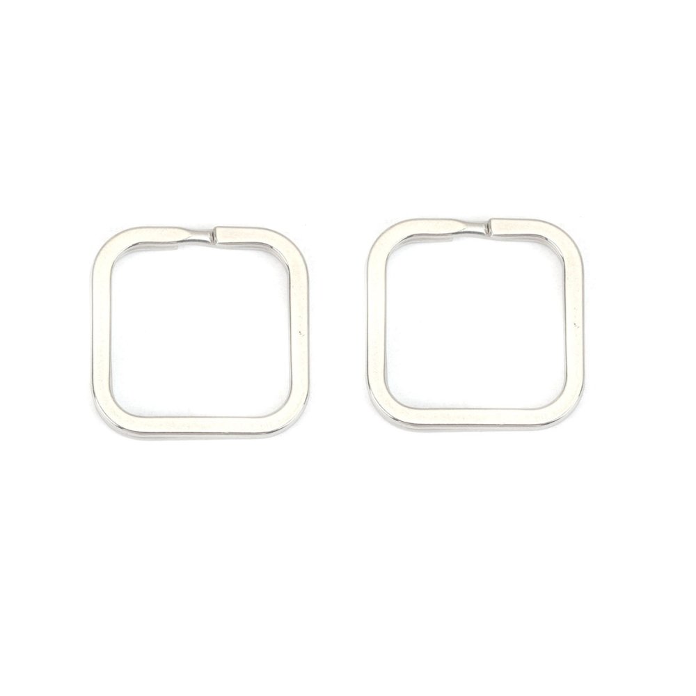 Anneau porte cl&eacute;s forme carr&eacute; Acier Inoxydable 30 x 30 mm