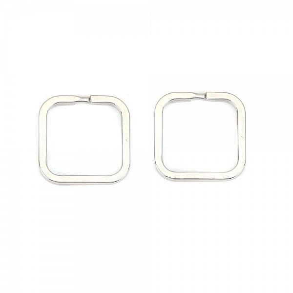 Anneau porte cl&eacute;s forme carr&eacute; Acier Inoxydable 30 x 30 mm