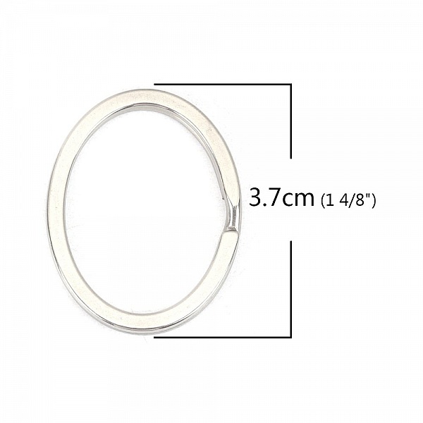 Anneau porte cl&eacute;s forme ovale Acier Inoxydable 37 x 29 mm