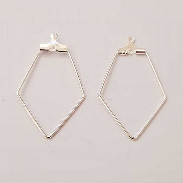 Appr&ecirc;t losange Argent Support Boucle d'oreille N&deg;01 x 1 pi&egrave;ce