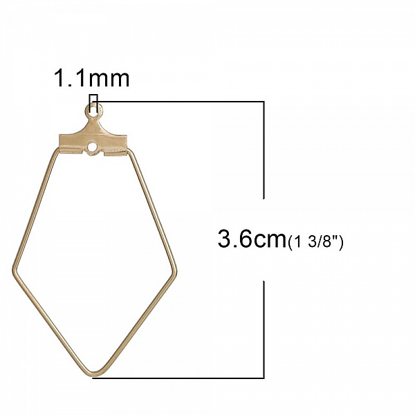 Appr&ecirc;t losange Dor&eacute; Support Boucle d'oreille N&deg;02 x 10 pi&egrave;ces