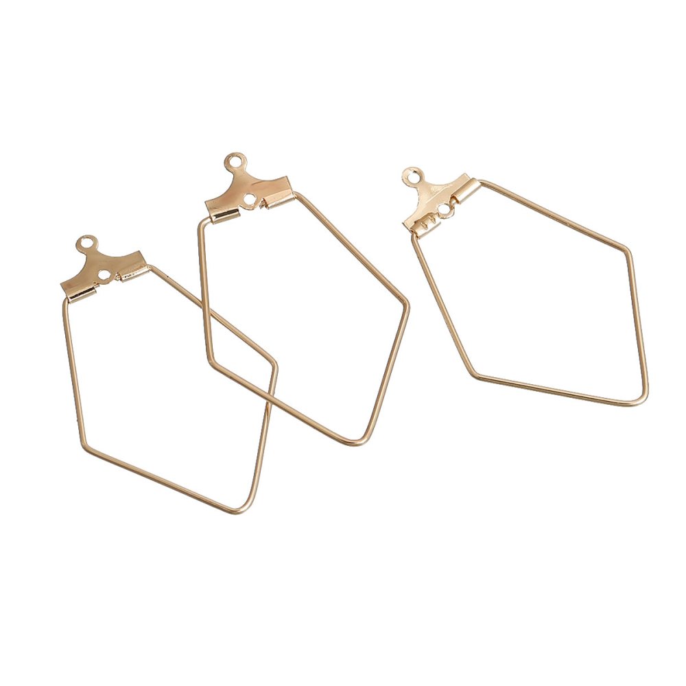 Appr&ecirc;t losange Dor&eacute; Support Boucle d'oreille N&deg;02 x 10 pi&egrave;ces