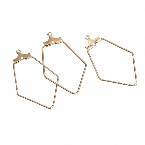 Appr&ecirc;t losange Dor&eacute; Support Boucle d'oreille N&deg;02 x 10 pi&egrave;ces