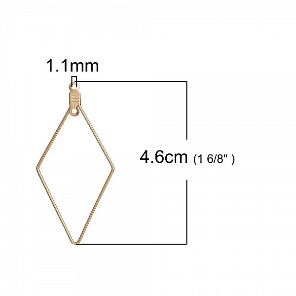 Appr&ecirc;t losange Dor&eacute; Support Boucle d'oreille N&deg;01 x 1 pi&egrave;ce