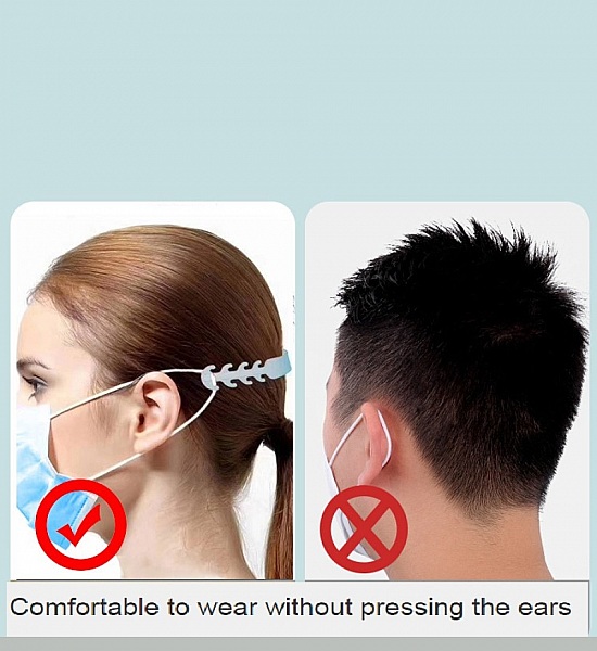 Attache elastique 5 Protecteurs d'oreilles r&eacute;glable pour masque Jaune