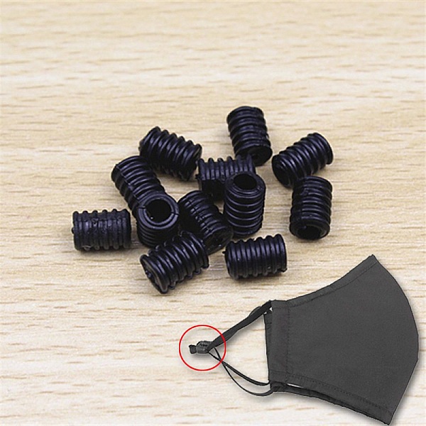 Attache elastique attache Boucle pour Corde de Masque R&eacute;glable Noir x 10 pi&egrave;ces