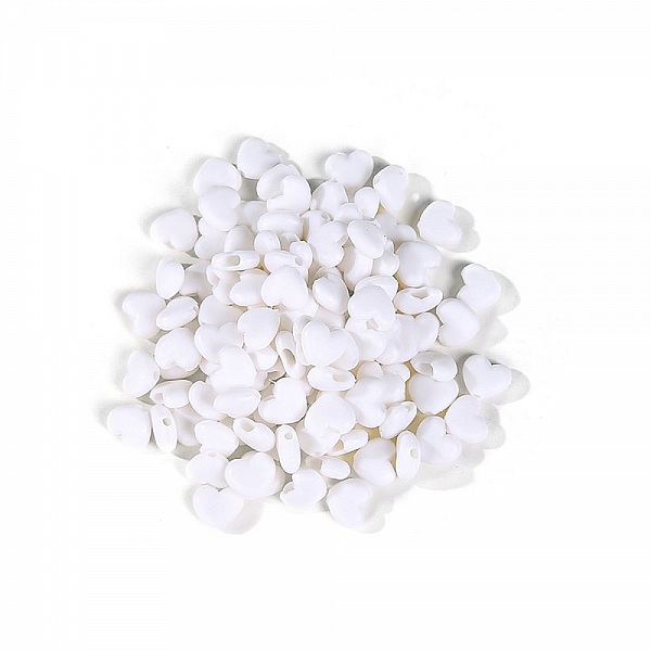 Attache elastique attache Boucle Coeur en Caoutchouc Blanc N&deg;04 x 10 pi&egrave;ces