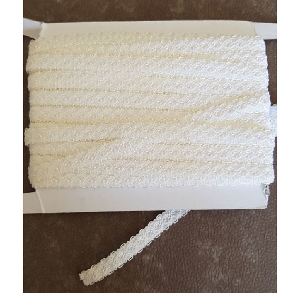 Au m&egrave;tre &Eacute;lastique blanc fantaisie 11 mm.