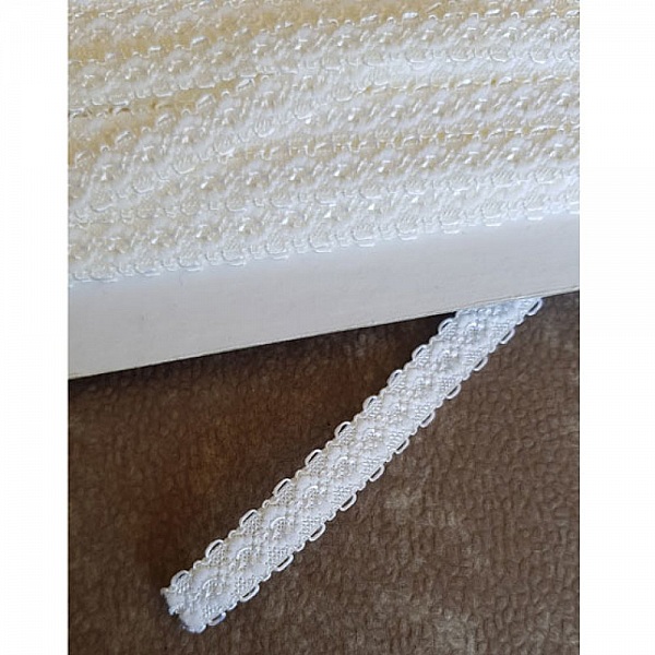 Au m&egrave;tre &Eacute;lastique blanc fantaisie 11 mm.