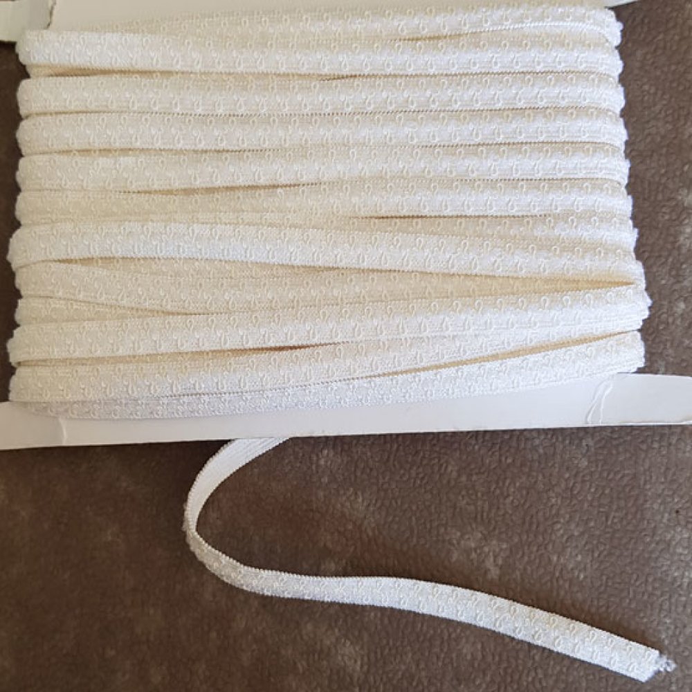 Au m&egrave;tre &Eacute;lastique blanc fantaisie 10 mm.